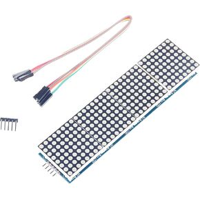 MAX7219 Dot Matrix Module for Microcontroller 4 in 1 Display with 5pin Line (Green)