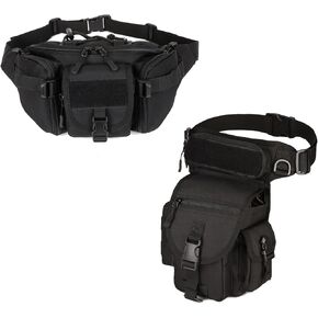 ArcEnCiel Tactical Fanny Pack for Men Waist Bag + Tactical Leg Bag