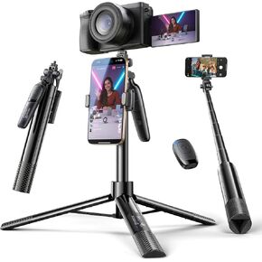 LISEN Phone Stand for iPhone 16 Tripod for Video Recording Camera, Lightweight Camera Tripod for iPhone Stand for Video Recording 67" Selfie Sticktripod with Remote for Android iPhone Gopro DSLR