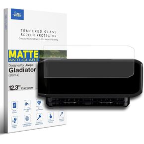 Premium Matte Anti Glare Tempered Glass Screen Protector for Jeep Gladiator (2024-2025), Gladiator 4xe (2025), Jeep Wrangler (2024-2025) 12.3 Inch Touchscreen (Matte)