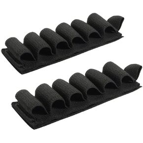Rifle Shell Holder Buttstock Holder Rifle Cartridge Shotgun Ammo Carrier Adhesive Side Saddle Nylon for 12/20Ga 2 Packs