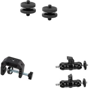 CAMVATE 1/4"-20 Male Thread Screw + Universal C-Clamp + Universal Magic Arm