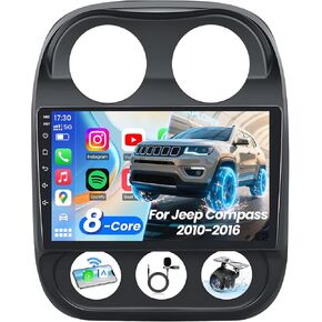 Car Radio for Jeep Patriot Compass 2010-2016: Upgrade 5GWIFI 10" 1280 * 800 IPS Touch Screen Stereo Head Unit - Wireless CarPlay Andriod Auto Bluetooth RDS FM GPS Mirror Link Backup Camera SWC Mic