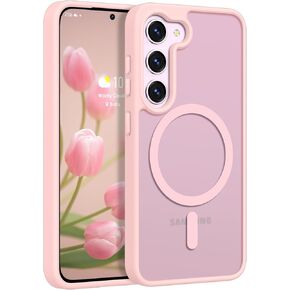 Rayboen for Samsung Galaxy S23 Case Magnetic, [Compatible with Magsafe] Protective Skin Feel Matte Phone Cover for Samsung S23 with Semi-Clear Hard Back & Soft Edge, Matte Green