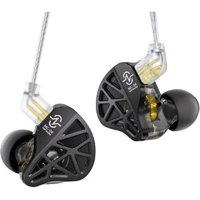 CCZ MC04 in Ear Monitor Headphones, 1DD + BA Hybrid Driver iems for Gaming with Enhanced Bass, Studio-Grade IEM Earphones, Gaming Earbuds, HiFi Wired Earbuds & Detachable Silver-Plated OFC 3.5mm Cable