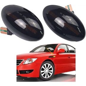 2X Dynamic Smoked Lens Amber Led Fender Side Marker Light Turn Signal Lamp Blinker for Gen2 Mini Cooper R55 R56 R57 R58 R59,Replace OEM Side Marker Lights