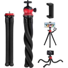 Flexible Bendable Tripodfor iPhone and Action Cameras,Mini Handheld Portable Tripod Stand for Vlogging Travel and Photography,Black