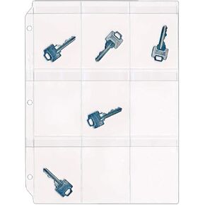 StoreSMART® Key Holder - Clear Vinyl Binder Pages - 10-Pack - Top Load with Flaps- RMSTWPF-KEY-10