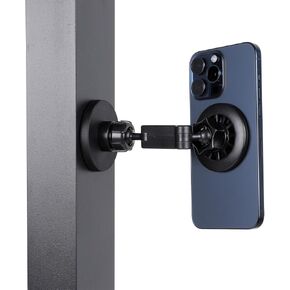 Gym Magnetic Phone Holder for MagSafe, Dual Magnetic Phone Mount Attach to Metal Surface for Gym Record Shoot Hands-Free Videos, 360° Rotatable Phone Holder for iPhone 16 15 14 13 12 Series