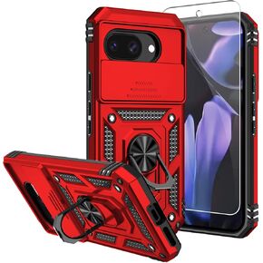 for Pixel 9a Case,with Screen Protectors and Camera Cover,[Military Grade] 16ft.Drop Tested Cover with Magnetic Kickstand Protective Case for Google Pixel 9a, Blue