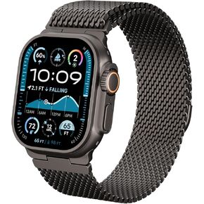 Stainless Steel Magnetic Clasp Band Compatible for Apple Watch 49mm 46mm 45mm 44mm 42mm Men Women,Adjustable Metal Loop for iWatch Ultra2 Ultra Series10/9/8/7/6/5/4 SE3/2/1