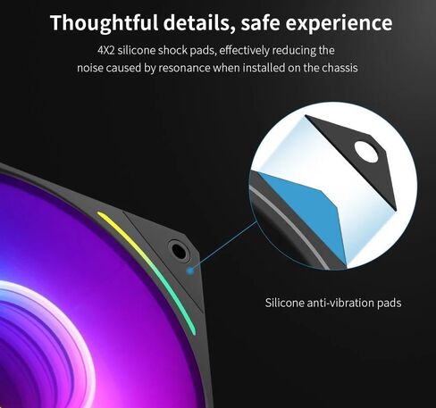 SEGOTEP HQ12 PRO Gaming PC Cooling Fan - 120mm - Infinity ARGB Case Fan - PWM - Daisy Chain - Full Modular - White Color (3, Black) in Kuwait