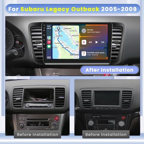 Hikity for Subaru Legacy Outback 2005 2006 2007 2009 2009 (LHD) Android Car Stereo Wireless Carplay Android Auto ، 2+64g 9 inch touchscreen Radio WiFi GPS Navigation Bluetooth FM RDS EQ Mirror Link in Kuwait