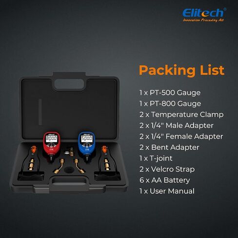 Elitech PT-800 Wireless Refrigeration Pressure Gauge HVAC 1/8'' NPT in Saudi Arabia