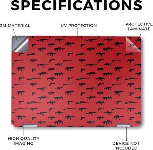 Laptop Skin Compatible with HP Spectre x360 14" (2024) - Guns - Premium 3M Vinyl Protective Wrap Decal Cover - Easy to Apply | Crafted in The USA by MightySkins in Saudi Arabia