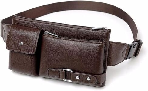 Men's Leather Sling Bag,Chest Shoulder Backpack, Water waterproof Crossbody Bag (#01 Brown) in Saudi Arabia