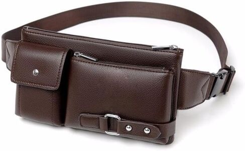 Men's Leather Sling Bag,Chest Shoulder Backpack, Water waterproof Crossbody Bag (#01 Brown) in Saudi Arabia