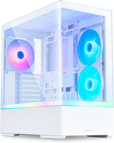 LIAN LI Mid-Tower ATX PC Case, 3 x 140mm ARGB Fans, Chassis with Front & Side Tempered Glass Panels, Liquid Cooling Ready, Gaming Computer Case, (CG237 RGB - ATX -White) in Saudi Arabia