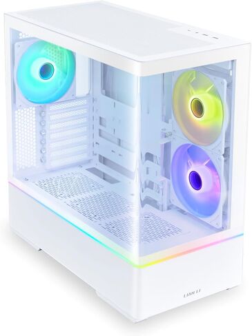 LIAN LI Mid-Tower ATX PC Case, 3 x 140mm ARGB Fans, Chassis with Front & Side Tempered Glass Panels, Liquid Cooling Ready, Gaming Computer Case, (CG237 RGB - ATX -White) in Saudi Arabia