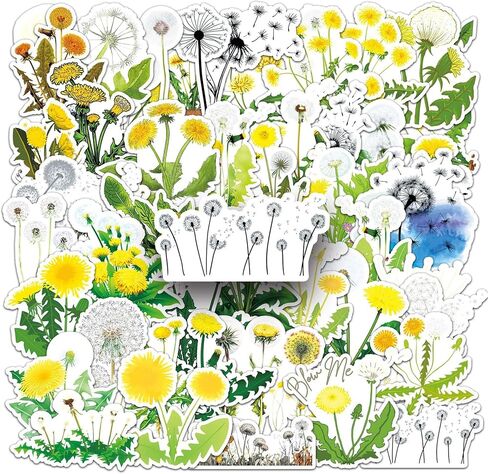 Dandelion Stickers,50PCs, Dandelion Laptop Decals Gift Toddlers Teens Girls Cute Cool Kawaii Tools Decorations DIY,Stickers for Hydro Flask in Kuwait