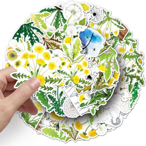 Dandelion Stickers,50PCs, Dandelion Laptop Decals Gift Toddlers Teens Girls Cute Cool Kawaii Tools Decorations DIY,Stickers for Hydro Flask in Kuwait