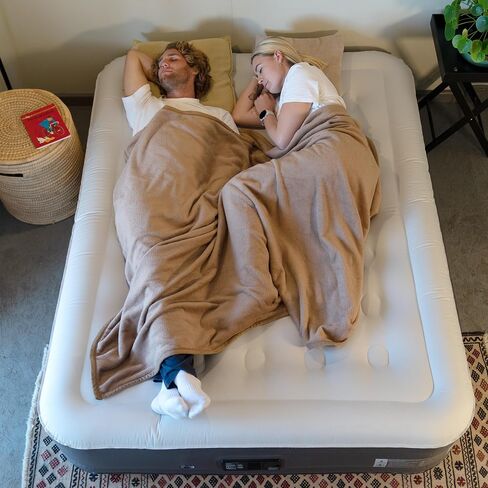 Naturehike Luxury King Size Air Mattress with Electric Built-in Pump, 79 * 71in Extra Wide Inflatable Mattress for Home, Camping, Guests, Travel, Formaldehyde- Free, Morning View Series in Saudi Arabia
