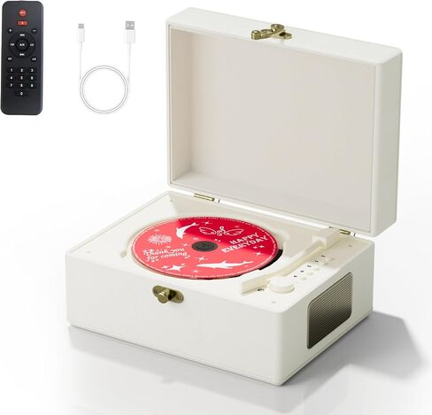 مشغل أقراص مضغوطة Time Music Box مع مكبرات صوت؛ جهاز إرسال بلوتوث؛ هدية المهرجان؛ مشغل بي جي إم لديكور المنزل (برتقالي) in Saudi Arabia