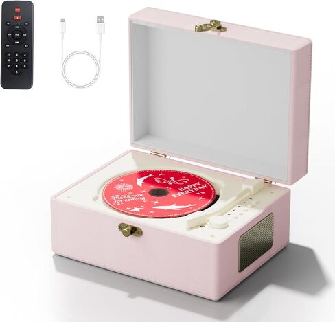 مشغل أقراص مضغوطة Time Music Box مع مكبرات صوت؛ جهاز إرسال بلوتوث؛ هدية المهرجان؛ مشغل بي جي إم لديكور المنزل (برتقالي) in Saudi Arabia