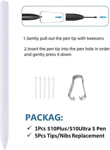 Tab S10 Plus/S10 Ultra S Pen Compatible with Samsung Galaxy Tab S10+ Plus | Tab S10 Ultra All Versions,Tab S10 Stylus Pen WithBluetooth, 4,096 Pressure Levels with 5pcs Tips (Gray) in Saudi Arabia
