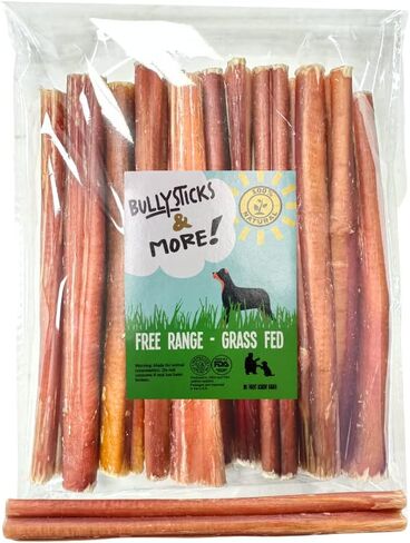 BULLYSTICKS & MORE 6 Inch Bully Sticks (Jumbo/Thick - 12 Count) | Bully Sticks for Large Dogs | 100% Grass Fed Beef | Dog Parents Choice Bully Stick Dog Chews | No Hide Bully Bones for Dogs in Kuwait