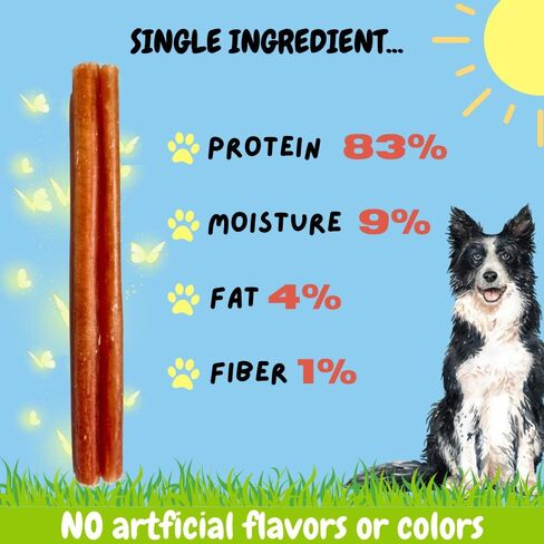 BULLYSTICKS & MORE 6 Inch Bully Sticks (Jumbo/Thick - 12 Count) | Bully Sticks for Large Dogs | 100% Grass Fed Beef | Dog Parents Choice Bully Stick Dog Chews | No Hide Bully Bones for Dogs in Kuwait
