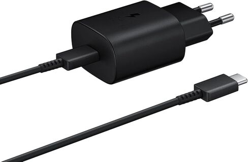 Samsung EP-TA800XBEGWW Charger, USB Type A (25W), Fast Charging Technology, Black - Type C Cable Included in Saudi Arabia