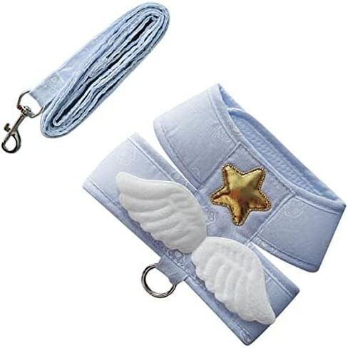 Cat Harness Leash, Adjustable 4 Season Universal Cat Harness Leash Cute Angel Cat Vest Harness with 4.9ft Traction Rope Length (XL (2.5‑4kg / 5.5‑8.8lb)) in Kuwait