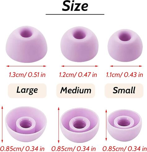 Silicone Tips Replacement Earbuds Tips for Beats Fit Pro True Wireless Earbuds Tips Eartip, Fit in The Charging Case Ear Covers, S/M/L, 6 Pairs, Stone Purple in Saudi Arabia