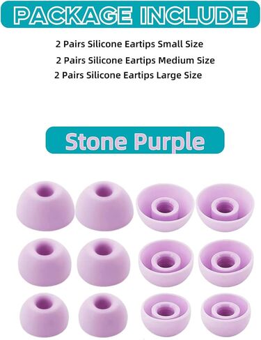Silicone Tips Replacement Earbuds Tips for Beats Fit Pro True Wireless Earbuds Tips Eartip, Fit in The Charging Case Ear Covers, S/M/L, 6 Pairs, Stone Purple in Saudi Arabia
