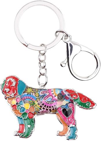 WEVENI Enamel Alloy Newfoundland Dog Keychain Accessories For Women Girls Bag Car Wallet in Kuwait