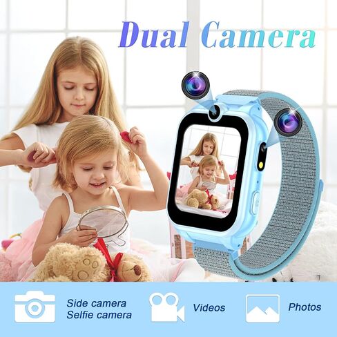 Kids Smart Watch Girls Boys, Gifts for 4-10 Years Old Dual Camera Touchscreen Smart Watch for Kids with 18 Games Music Video Player Alarm Clock Flashlight Educational Toys Toddles Birthday Gifts in Saudi Arabia