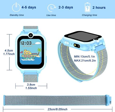 Kids Smart Watch Girls Boys, Gifts for 4-10 Years Old Dual Camera Touchscreen Smart Watch for Kids with 18 Games Music Video Player Alarm Clock Flashlight Educational Toys Toddles Birthday Gifts in Saudi Arabia