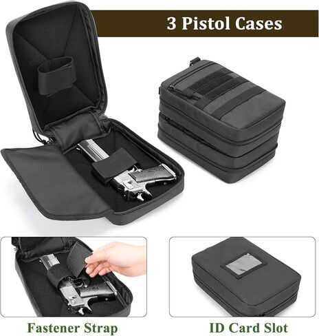 DSLEAF Tactical Pistol Backpack with 3 Pistol Cases for 6 Handguns, Gun Backpack with 13x Magazine Slots for Shooting and Hunting in Saudi Arabia