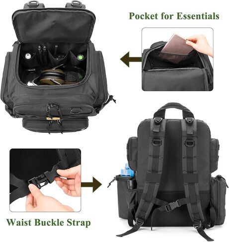 DSLEAF Tactical Pistol Backpack with 3 Pistol Cases for 6 Handguns, Gun Backpack with 13x Magazine Slots for Shooting and Hunting in Saudi Arabia