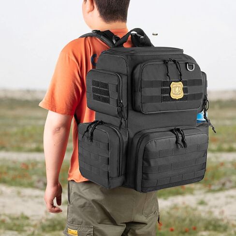 DSLEAF Tactical Pistol Backpack with 3 Pistol Cases for 6 Handguns, Gun Backpack with 13x Magazine Slots for Shooting and Hunting in Saudi Arabia