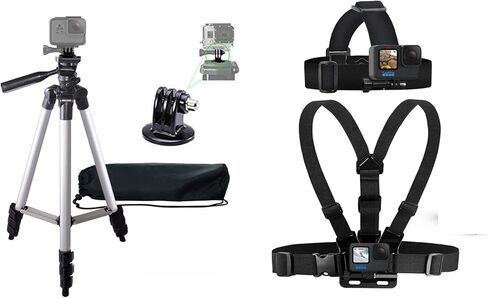 Acuvar Head Mount Strap Chest Mount Harness Chesty Compatible with GoPro Hero 13, 12, 11, 10, 9, 8, 7, 6, 5, 4, Session, 3+, 3, 2, 1, Hero (2018), Fusion, Max, DJI Osmo Action Cameras in Kuwait