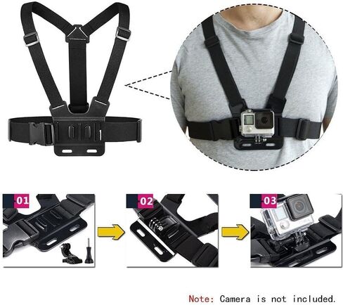 Acuvar Head Mount Strap Chest Mount Harness Chesty Compatible with GoPro Hero 13, 12, 11, 10, 9, 8, 7, 6, 5, 4, Session, 3+, 3, 2, 1, Hero (2018), Fusion, Max, DJI Osmo Action Cameras in Kuwait
