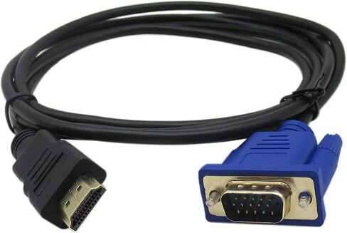 2025 Updated HDMI Male to VGA Male Connection Cable 1080P Video Converter Adapter Cable for PC DVD Player 1080P HDTV, 6 Feet, Gold-Plated in Saudi Arabia