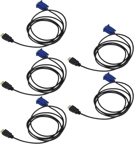 2025 Updated HDMI Male to VGA Male Connection Cable 1080P Video Converter Adapter Cable for PC DVD Player 1080P HDTV, 6 Feet, Gold-Plated in Saudi Arabia