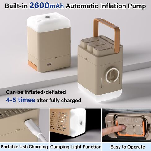 Coverado Tesla Model Y Air Mattress, One Click Self Inflating Tesla Y Sleeping Pad, Wireless Pump & Light Function, 4.5" Thick Comfort Flocking Model Y Air Bed, Tesla Model Y Mattress Fit 2020-2026 in Kuwait