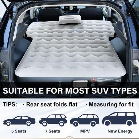 Coverado Tesla Model Y Air Mattress, One Click Self Inflating Tesla Y Sleeping Pad, Wireless Pump & Light Function, 4.5" Thick Comfort Flocking Model Y Air Bed, Tesla Model Y Mattress Fit 2020-2026 in Kuwait