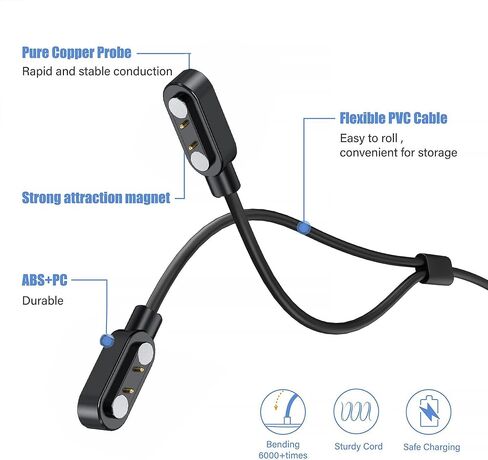 متوافق مع شاحن Lucyd Lyte Smart Glasse ، شاحن بديل مغناطيسي متوافق مع Lucyd Lyte Smart Glasses LCD006 (أسود) in Kuwait