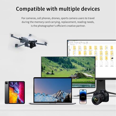 Card Reader for Camera Memory Card,2 in 1 SD Card 5Gbps Readers USB3.1 Dual Card Reader Memory Card Case Waterproof Holder 6 TF/4 SD/2 SIM Cards Storage,for Photographer, Camera, Computer in Saudi Arabia