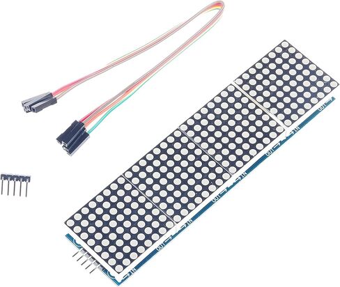 MAX7219 Dot Matrix Module for Microcontroller 4 in 1 Display with 5pin Line (Green) in Saudi Arabia